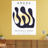 Matisse Cut Paper Navy Abstract Wall Art Print Leinwanddruck (Insitu (Wohnzimmer))