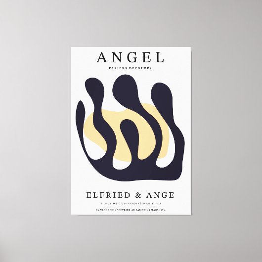 Matisse Cut Paper Navy Abstract Wall Art Print Leinwanddruck (Vorderseite)