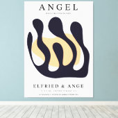 Matisse Cut Paper Navy Abstract Wall Art Print Leinwanddruck (Insitu (Holzboden))