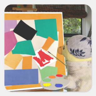 Matisse Die Schnecke in Öl von Danny Duck Quadratischer Aufkleber