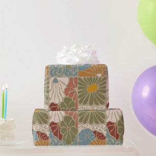 Matisse Groovy floral Art Nouveau 1970er Jahre Boh Geschenkpapier