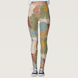 Matisse Groovy floral Art Nouveau 1970er Jahre Boh Leggings