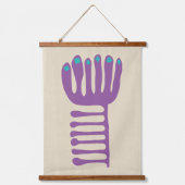 Matisse Inspired Purple and Blue Wandteppich Mit Holzrahmen (Vorderseite)