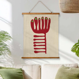 Matisse Inspired Red and Green Wandteppich Mit Holzrahmen