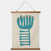 Matisse Inspired Teal and Orange Wandteppich Mit Holzrahmen (Vorderseite)