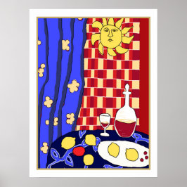 Matisse Inspiriert Blue Red Still Life Weinlemonen Poster