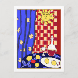 Matisse Inspiriert Blue Red Still Life Weinlemonen Postkarte