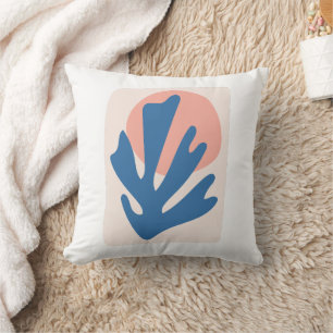Matisse inspiriert Blue und Blush Pink Leaf Cutout Kissen