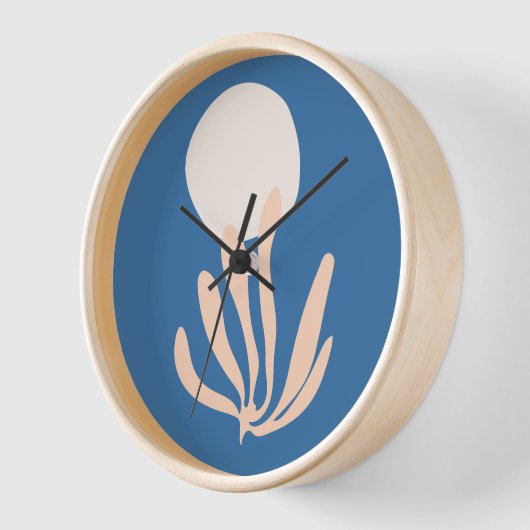 Matisse inspiriert Peach and Blue Leaf Cutout Uhr (Winkel)