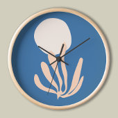 Matisse inspiriert Peach and Blue Leaf Cutout Uhr