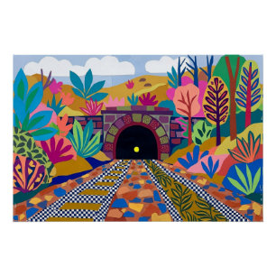 Matisse-Inspirierte Farbige Eisenbahntunnel-Kunst Poster