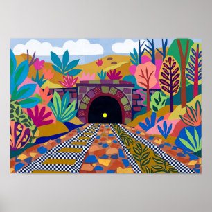 Matisse-Inspirierte Farbige Eisenbahntunnel-Kunst Poster