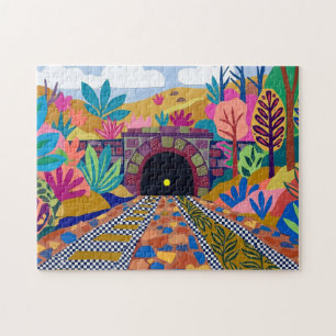 Matisse-Inspirierte Farbige Eisenbahntunnel-Kunst Puzzle