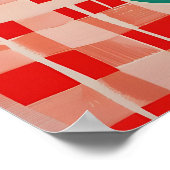 Matisse inspirierter roter Schachbrett-Muster-Lebe Poster (Ecke)