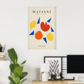Matisse-Kunstposter - Abstrakte Fruchtformen Blau Poster (Heimbüro)