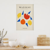 Matisse-Kunstposter - Abstrakte Fruchtformen Blau Poster (Küche)