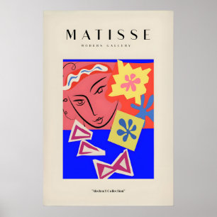 Matisse-Kunstposter - Abstrakter Kopf mit Blumen Poster