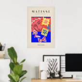 Matisse-Kunstposter - Abstrakter Kopf mit Blumen Poster (Heimbüro)