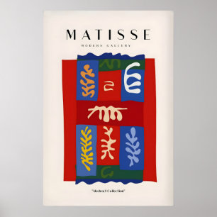 Matisse-Kunstposter - Blaue abstrakte Figur Gelb Poster