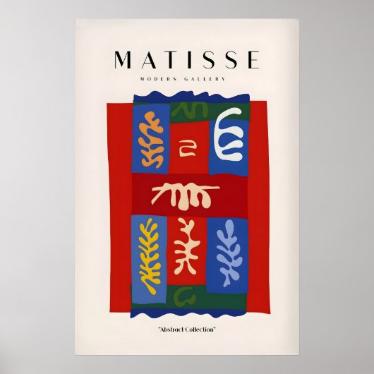 Matisse-Kunstposter - Blaue abstrakte Figur Gelb Poster (Vorne)