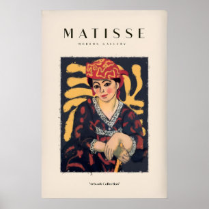 Matisse-Kunstposter - Frau in gemustertem Hutkleid Poster