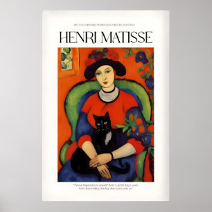 Matisse-Kunstposter - Frau mit schwarzer Katze im  Poster
