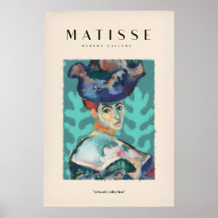 Matisse-Kunstposter - Frauenporträt mit großer Hut Poster