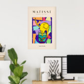 Matisse-Kunstposter - Gelbe Katze mit Fischglas Poster (Heimbüro)