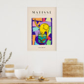 Matisse-Kunstposter - Gelbe Katze mit Fischglas Poster (Küche)