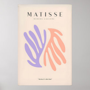 Matisse-Kunstposter - Lila Pfirsich Abstrakte Blät Poster