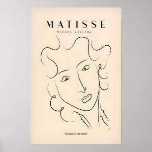 Matisse-Kunstposter - Linienkunst Damen Gesicht mi Poster