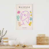 Matisse-Kunstposter -Linienkunst Gesicht Abstrakt Poster (Küche)