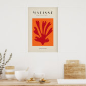 Matisse-Kunstposter - Rotes Blatt abstrakt Orange Poster (Küche)