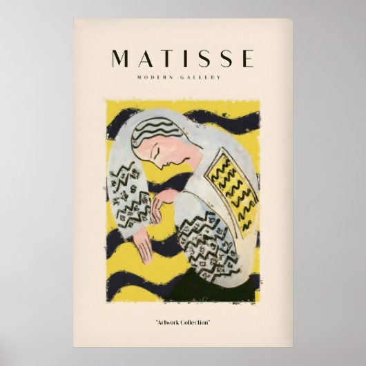 Matisse-Kunstposter - Ruhende Frau gemustert Poster (Vorne)