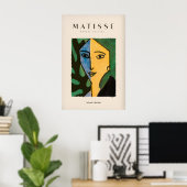Matisse-Kunstposter - Split Face Blau Gelb Poster (Heimbüro)