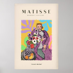 Matisse-Kunstposter - Stilisierte Frau mit Blumen Poster