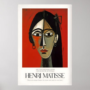 Matisse-Kunstposter - Stilisiertes Frauenporträt R Poster