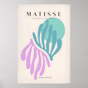 Matisse-Kunstposter - Türkis Rosa Abstrakte Blätte Poster