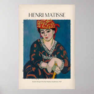 Matisse Kunstprint - Madras Rouge Roter Kopfschmuc Poster