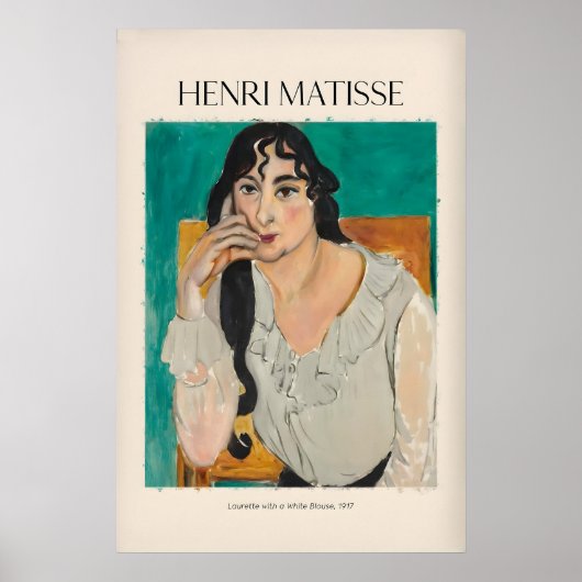 Matisse Poster - Laurette mit einer weißen Bluse91 (Vorne)