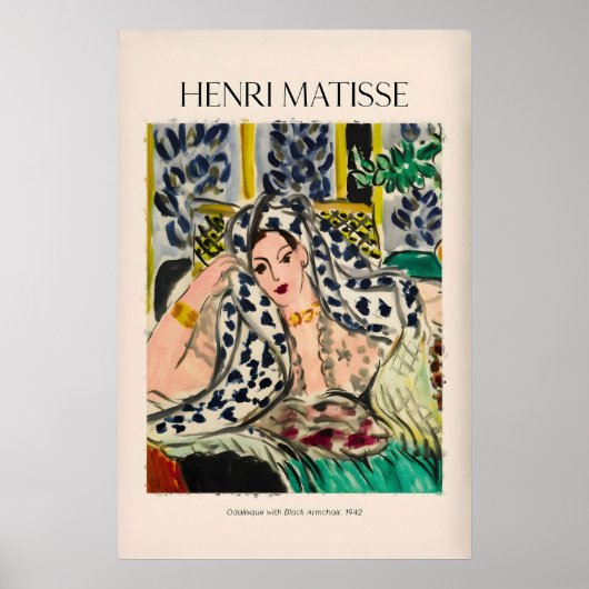 Matisse Poster - Odalisque mit schwarzem Armlehnse (Vorne)
