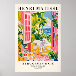 Matisse-Stil-Eisbär-Kunstposter Rosa Badezimmer Poster