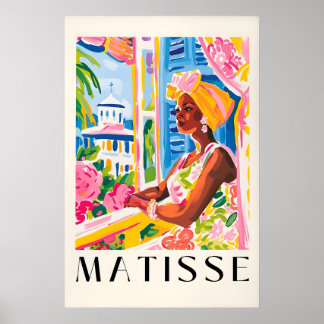 Matisse-Stil Schwarze Frauen Kunst Druck Rosa Trop Poster