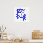 Matisse Style Blue Face Girl Poster (Küche)
