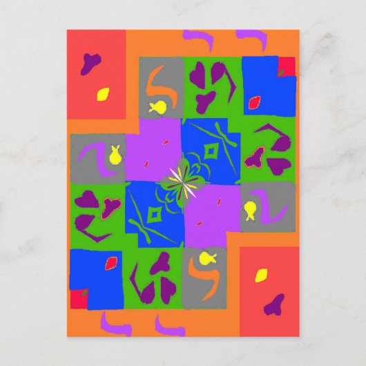 Matisse Style Formen Postkarte (Vorderseite)