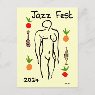 Matisse Style, Jazz Fest, Bearbeitungsdatum Postkarte