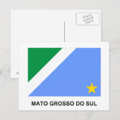 Mato Grosso do Sul, Brasilien-Flagge Postkarte (Vorne/Hinten)