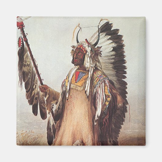 Mato-Tope, ein Hauptportrait von Karl Bodmer Magnet (Vorne)