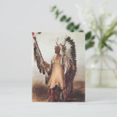 Mato-Tope, ein Hauptportrait von Karl Bodmer Postkarte (Stehend Vorderseite)