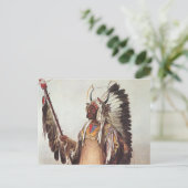 Mato-Tope, ein Hauptportrait von Karl Bodmer Postkarte (Stehend Vorderseite)